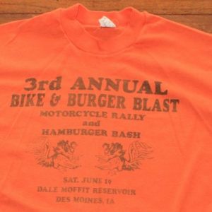Bike and Burger motorcycle rally vintage t-shirt L/M