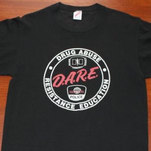 DARE Drug Enforcement Newton Iowa vintage black t-shirt L/M