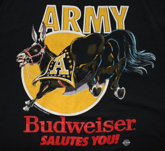 Army Mules Budweiser Salutes You vintage 1987 t-shirt XL