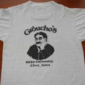 Groucho Marx Restaurant Clive Iowa vintage gray t-shirt L/XL