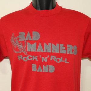 Bad Manners Rock â€˜nâ€™ Roll Band vintage red t-shirt M/S