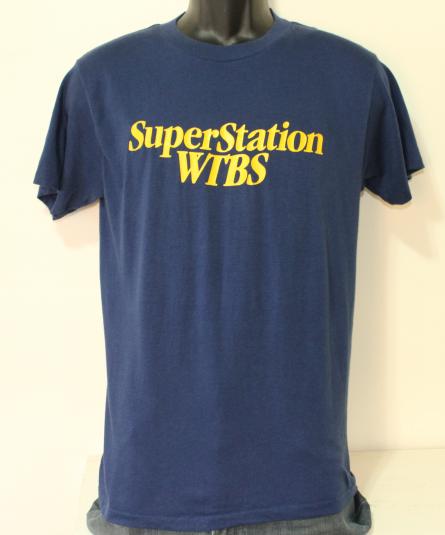 WTBS Superstation Atlanta Georgia vintage navy t-shirt Med