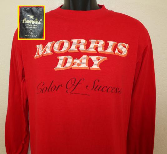 Morris Day Color of Success vtg long-sleeve tee M red 1985