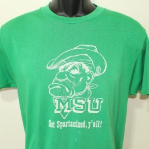 Michigan State Spartans vintage green t-shirt Medium/Large