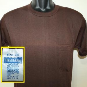 Healthknit vintage blank brown pocket tee t-shirt Tall XS