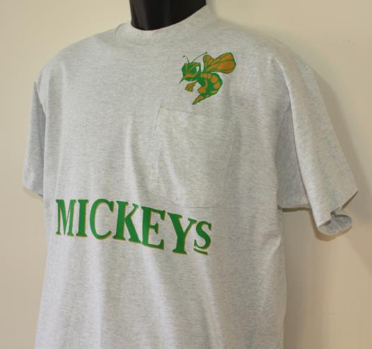 Mickeyâ€™s Malt Liquor vintage gray pocket t-shirt XL