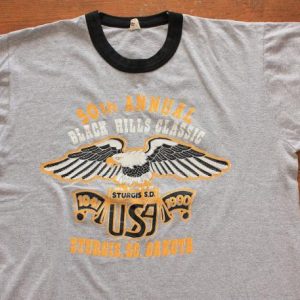 Sturgis Black Hills South Dakota vintage ringer t-shirt L