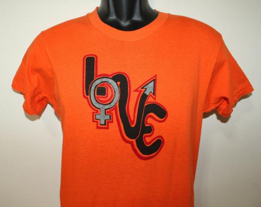 Love female male 70s hippie vintage orange t-shirt Tall XS/S