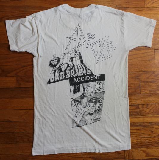 The Adicts Bad Brains Accident 1985 Concert T-shirt