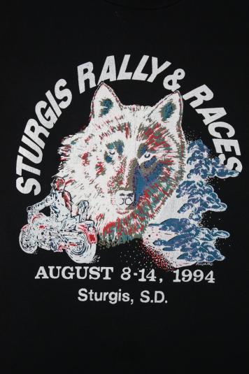 Vintage Sturgis Black Hills Motorcycle Rally 94 Wolf T-Shirt