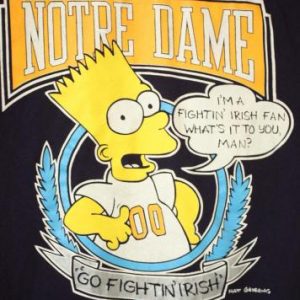 Bart Simpson Notre Dame Fighting Irish Vintage 90's T-Shirt