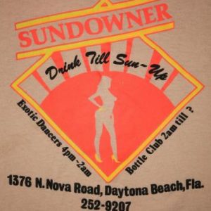 Vintage Sundowner Strip Club Exotic Dancer T-Shirt
