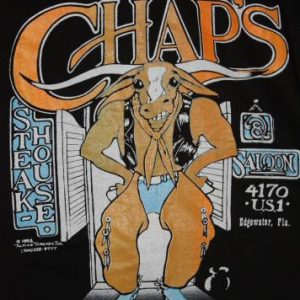 Vintage Chaps Steak House Saloon Bar Grill Early 90s T-shirt