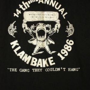 Vintage 80's 14th Annual Klambake 1986 Food T-Shirt