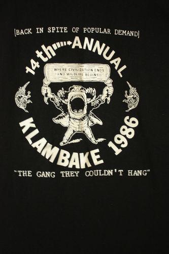 Vintage 80’s 14th Annual Klambake 1986 Food T-Shirt
