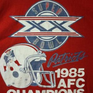 Vintage 80's New England Patriots Superbowl JerseyT-Shirt