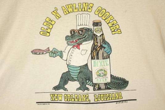 Vintage N’ Awlins Cookery Dixie Beer Alligator T-Shirt