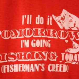 Vintage 80's Fishing Fisherman T-Shirt with Motto