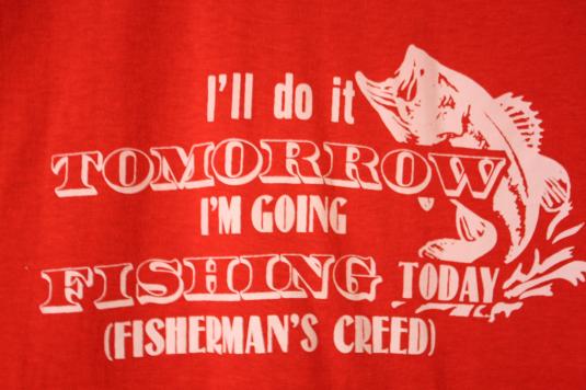 Vintage 80’s Fishing Fisherman T-Shirt with Motto