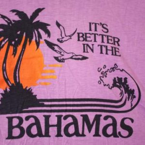 Vintage 80's Purple Bahamas Beachy Tourist T-Shirt