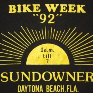 Vintage Sundowner Bike Week '92 Strip Club T-Shirt