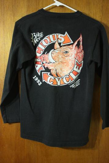 Vintage Daytona Beach Bike Week 1993 Vicious Cycles T-Shirt