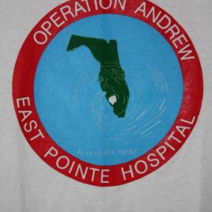 Vintage Early 90's Hurricane Andrew 50/50 Deadstock T-Shirt