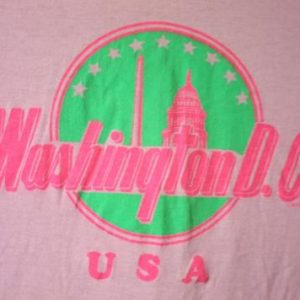 Vintage 80's Pink Washington D.C. Tourist Souvenir T-Shirt