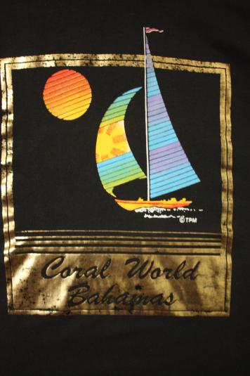 Vintage Coral World Bahamas Sailboat 50/50 T-Shirt