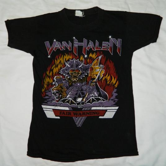 Vintage VAN HALEN 1981 FAIR WARNING TOUR T-Shirt 80s bootleg | Defunkd