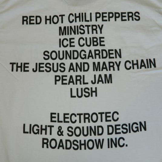 vintage LOLLAPALOOZA LOCAL CREW 1992 TOUR T-Shirt PEARL JAM