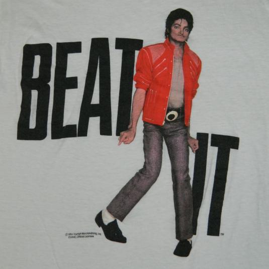 Vintage MICHAEL JACKSON BEAT IT 1984 LARGE T-Shirt Original Defunkd