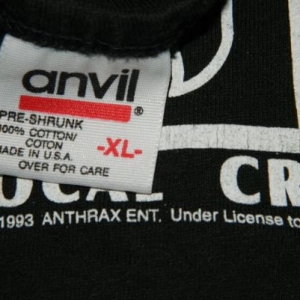 Vintage ANTHRAX LOCAL CREW WHITE NOISE TOUR TANK TOP T-Shirt