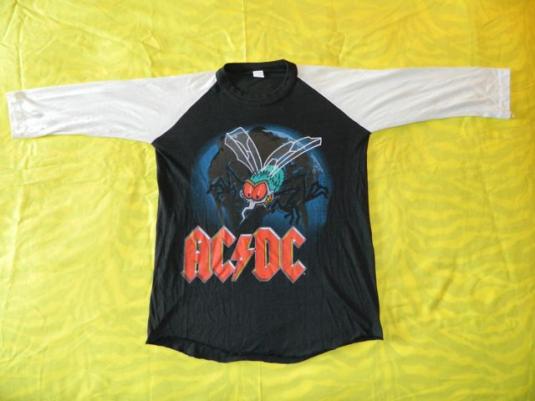 Vintage AC/DC 1985 FLY ON THE WALL TOUR JERSEY T-Shirt 80s