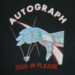 Vintage AUTOGRAPH 1984 SIGN IN PLEASE Muscle T-Shirt tour