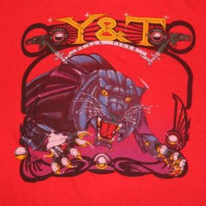 Vintage Y&T 1984 BLACK TIGER TOUR T-Shirt 80s Concert