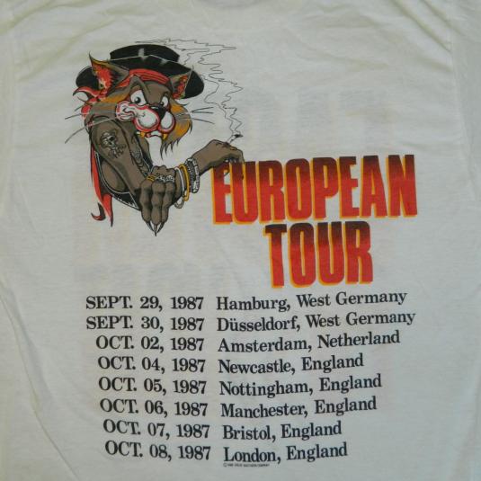 Vintage FASTER PUSSYCAT 1987 EUROPEAN TOUR T-Shirt 80s tee