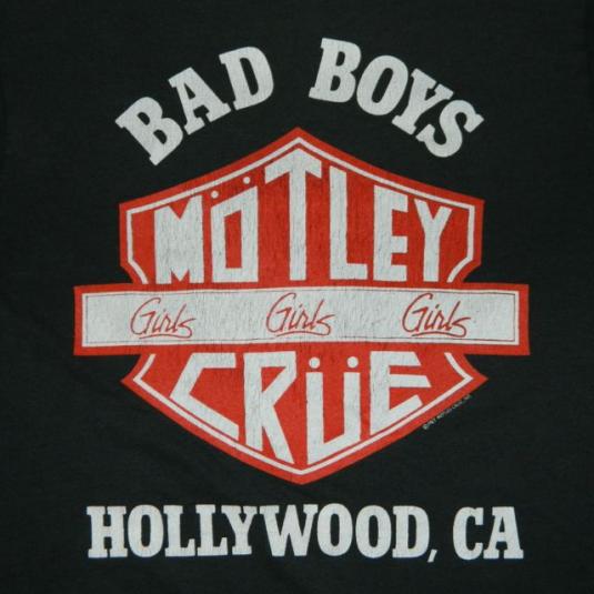 Vintage MOTLEY CRUE BAD BOYS 1987 TOUR T-Shirt hollywood