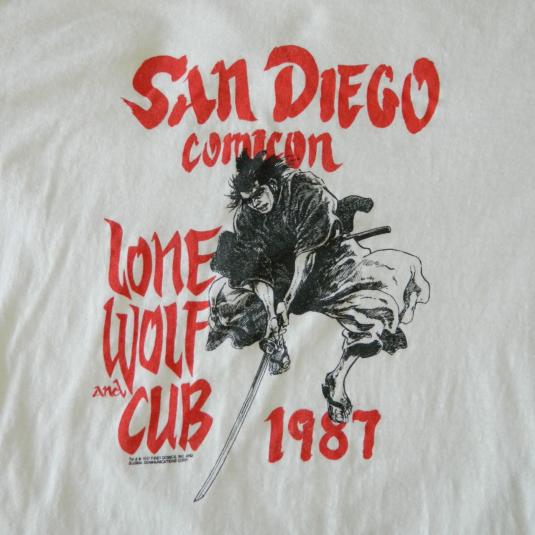Vintage 1987 COMICON T-Shirt LONE WOLF AND CUB Manga 80s