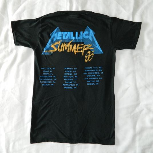 Vintage METALLICA SUMMER 88 TOUR T-Shirt DAMAGED JUSTICE