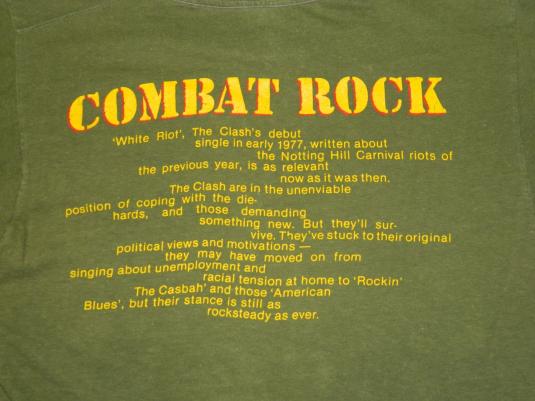 Vintage THE CLASH 1982 COMBAT ROCK TOUR T-Shirt 80s
