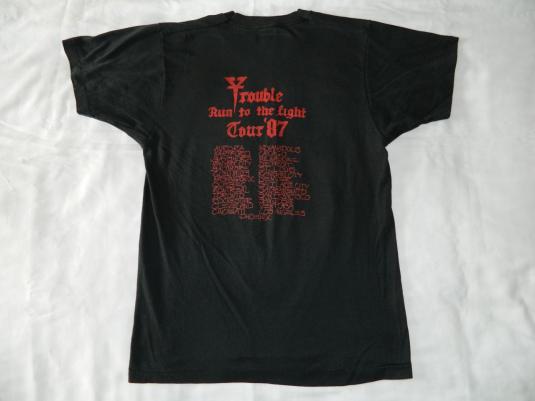 Vintage TROUBLE 1987 RUN TO THE LIGHT TOUR T-Shirt 80s