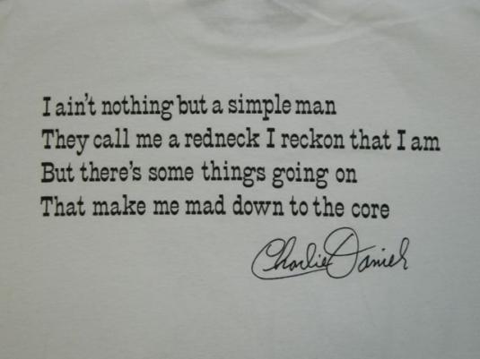 Vintage THE CHARLIE DANIELS BAND 1989 SIMPLE MAN T-Shirt