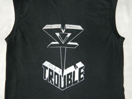 Vintage TROUBLE 1985 THE SKULL T-Shirt Tour 80s Doom Metal