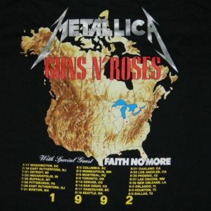 Vintage NOS GUNS N ROSES METALLICA 1992 TOUR T-Shirt XL