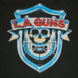 vintage LA GUNS 1989 NO MERCY TOUR T-Shirt xl l.a. n roses