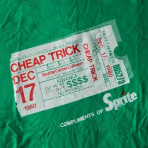 Vintage CHEAP TRICK SEATTLE DECEMBER 17TH 1980 TOUR T-Shirt