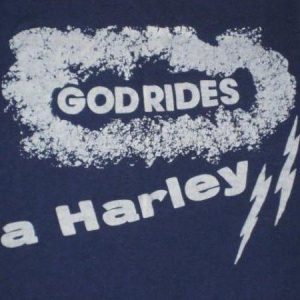 vintage 70s GOD RIDES A HARLEY T-SHIRT Davidson