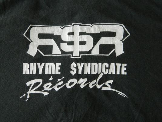 Vintage RHYME SYNDICATE RECORDS T-SHIRT ICE-T OG HIP HOP RAP