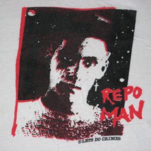 vintage REPO MAN 80s MOVIE T-Shirt Black Flag Circle Jerks